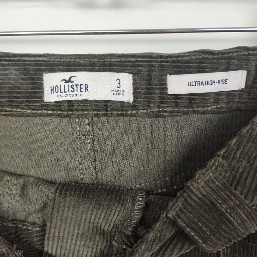 🔥🔥🔥Hollister ultra high-rise skirt, women's 3, olive green, corduroy‎